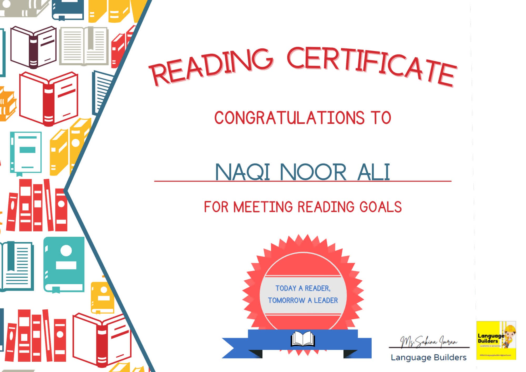 Naqi Noor Ali Certificate